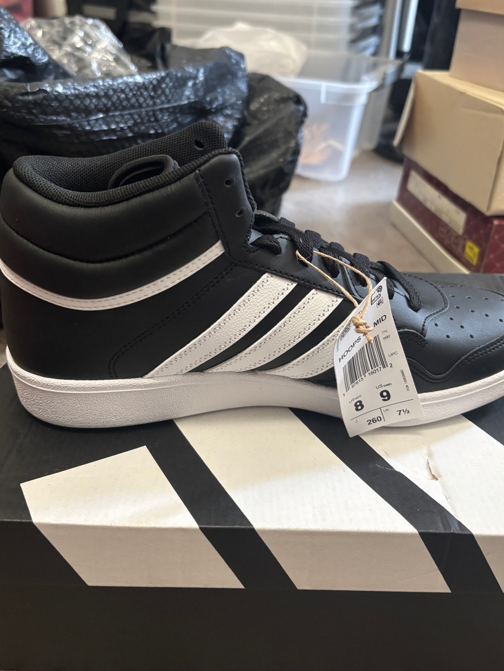 Adidas Hoops 4.0 High Top Mens Black Sneakers Casual Shoes Jq9994